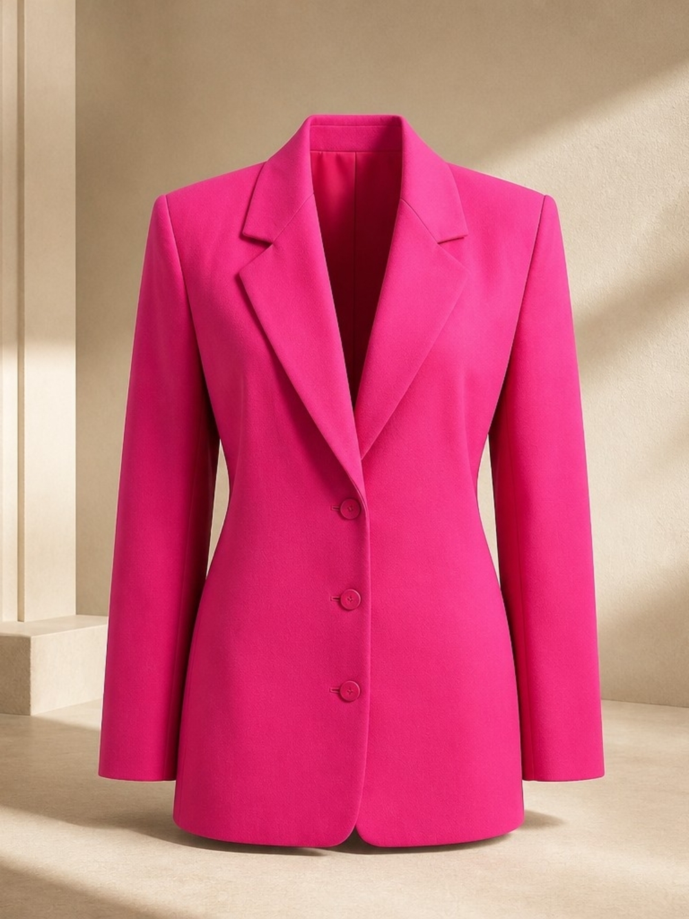 Fuchsia Tailored Single-Breasted Women's Blazer